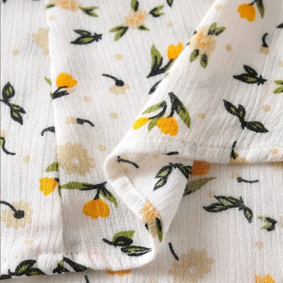 Boho Floral Gypsy Print 60’s Midi Dress Yellow - Picture 4 of 6